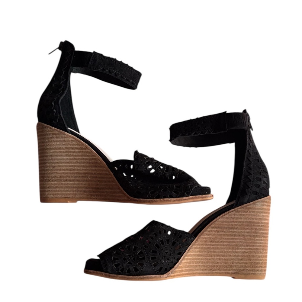 Jeffrey Campbell Women’s Del Sol Suede Perforated Wedge Sandal